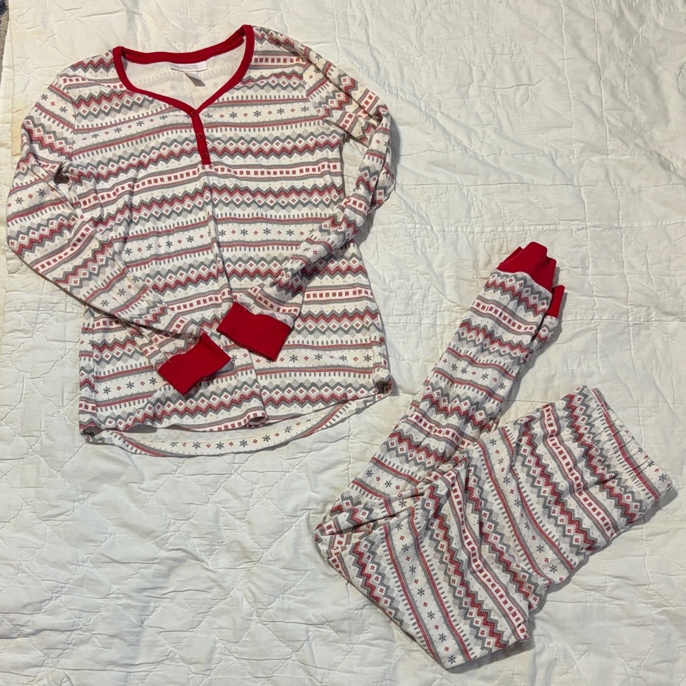 LC Lauren Conrad Festive Red and White Pajama Set